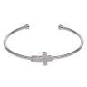 Silver Cubic Zirconia Cross Bangle