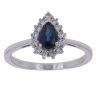 18ct White Gold 0.15ct Diamond and Sapphire Cluster Ring