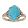 9ct Yellow Gold Turquoise and Cubic Zirconia Ring