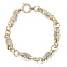 14ct Yellow and White Gold Screw and Lion Bracelet 8.5"