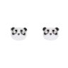 Silver Enamelled Panda Stud Earrings