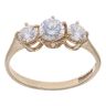 9ct Yellow Gold Cubic Zirconia Three Stone Ring
