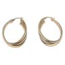 14ct Yellow And White Gold  Greek Key Trio Hoop Earrings