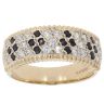 9ct Yellow Gold Cubic Zirconia and Sapphire Fancy Ring