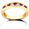 9ct Yellow Gold 0.50ct Diamond & Ruby Half Eternity Ring