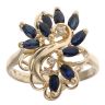 9ct Yellow Gold 0.05ct Diamond and Sapphire Fancy Ring