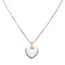 Silver and Rose Gold Cariad Heart Clogau Pendant and Chain 18"