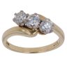 18ct Yellow Gold 1.00ct Round Brilliant Cut Diamond Trilogy Ring