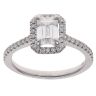 Platinum 1.29ct Emerald and Brilliant Cut Lab Grown Diamond Cluster Ring