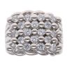 Silver Cubic Zirconia Five Row Keeper Ring