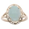 9ct Yellow Gold Jade Greek Key Ring