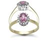 9ct Yellow Gold 0.12ct Pink Sapphire And Diamond Cluster Ring