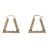 9ct Yellow Gold Greek Key Triangle Hoop Earrings