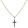 9ct Yellow Gold Cross Pendant and Belcher Chain 22"