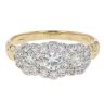 18ct Yellow Gold 0.84cts Diamond Triple Cluster Ring