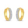 22ct Yellow Gold Pave Diamond-Cut Hoops
