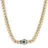 14ct Yellow Gold Monaco Rondo Pave Lock Fancy Chain 22"