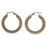 14ct Yellow Gold Greek Key Hoop Earrings