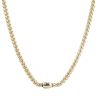 14ct Yellow Gold Monaco Rondo Plain Lock Chain 18"