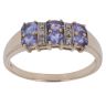 9ct Yellow Gold 0.05ct Diamond and Tanzanite Fancy Ring