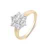 Silver 18ct Yellow Gold Plated 1.00ct Lab Grown Diamond Cluster Ring