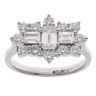 18ct White Gold 1.60ct Brilliant and Emerald Cut Diamond Cluster Ring