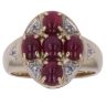 9ct Yellow Gold 0.03ct Diamond and Ruby Cluster Ring