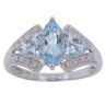 9ct White Gold 0.10ct Diamond and Aquamarine Ring