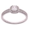 18ct White Gold 0.75ct Brilliant and Asscher Cut Diamond Cluster Ring