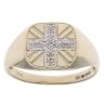 9ct Yellow Gold 0.05ct Diamond Union Jack Signet Ring