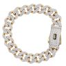 14ct Yellow Gold Monaco Cubic Zirconia Pave Bracelet 7.5"