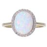 9ct Yellow Gold Created Opal And Cubic Zirconia Cluster Ring