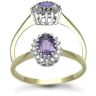 9ctYellow Gold 0.12ct Diamond & Amethyst Ring