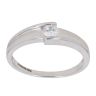 9ct White Gold Cubic Zirconia Solitaire Fancy Ring