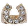 9ct Yellow Gold Cubic Zirconia Horseshoe Patterned Ring