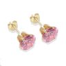 9ct Yellow Gold Pink Cubic Zirconia Stud Earrings 7mm