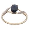 9ct Yellow Gold 0.01ct Diamond and Sapphire Single Stone Ring