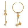 22ct Yellow and White Gold Bauble Dropper Hoop Earrings