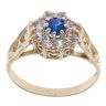 9ct Yellow Gold Cubic Zirconia and Blue Gemstone Cluster Ring