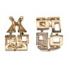 14ct Yellow Gold 0.15ct Diamond Square Fancy Earrings