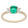 9ct Yellow Gold 0.50ct Baguette Cut Lab Grown Diamond And Created Emerald Ring