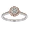 9ct White and Rose Gold 0.25ct Brilliant Cut Diamond Cluster Ring