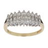 18ct Yellow Gold 0.50ct Diamond Three Row Cluster Ring