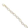 9ct Yellow Gold Cubic Zirconia Wave Bracelet 7"