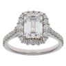 Platinum 2.50ct Brilliant and Emerald Cut Diamond Solitaire Ring