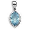 18ct White Gold Diamond-0.10ct Blue Topaz-2.33ct Pendant