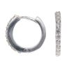 Silver Cubic Zirconia Huggie Hoop Earrings By Icesia