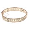 9ct Yellow Gold Celtic Hinged Bangle with Safety Chain