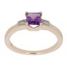 9ct Yellow Gold 0.04ct Diamond Created Amethyst Single Stone Ring