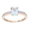 9ct Yellow Gold Created Blue Topaz And Diamond Stone Set Ring